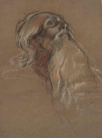 Studie des Kopfes von König Amfortas von Edwin Austin Abbey