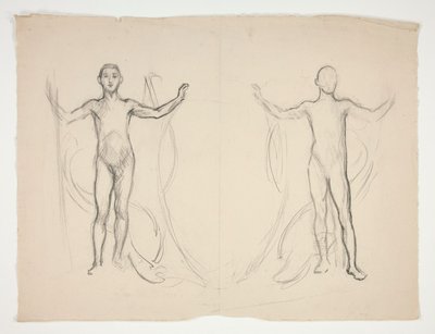 Studie von zwei Flammenwerfern von Edwin Austin Abbey