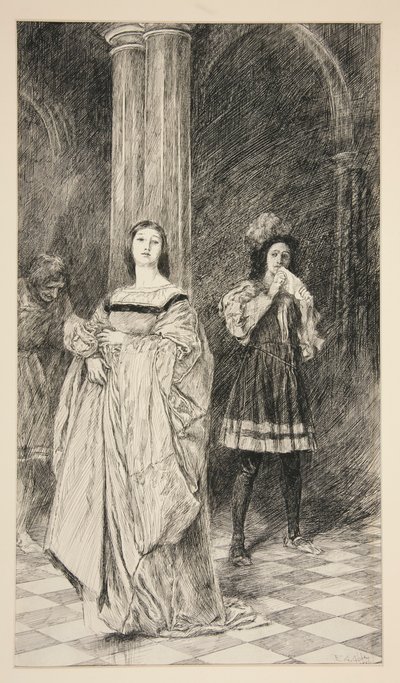 Sylvia und Valentin, aus Akt II, Szene i, Zwei Herren aus Verona von Edwin Austin Abbey