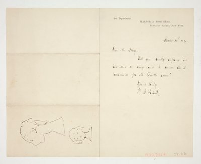 Zwei Skizzen einer Büste von Edwin Austin Abbey