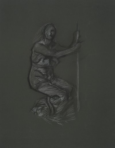 Unidentifizierte Figurenstudie für das Wandgemäldeprojekt im Pennsylvania State Capitol Building, Harrisburg, 1902-1911 von Edwin Austin Abbey