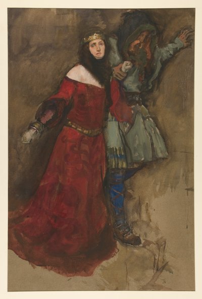 Unidentifizierte Szene, aus Hamlet oder Macbeth? von Edwin Austin Abbey