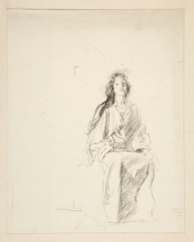 Sitzende Frau, Skizze für ein unbekanntes Shakespeare-Stück von Edwin Austin Abbey