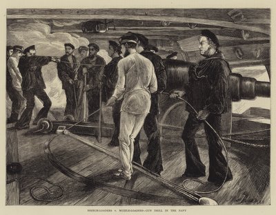 Hinterlader gegen Vorderlader, Waffendrill in der Marine von Edwin Buckman