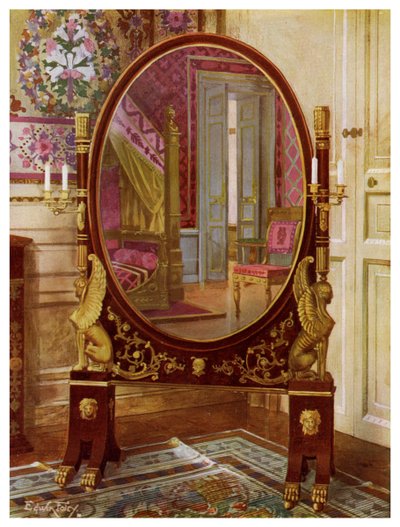 Ovaler Spiegel und Bett von Napoleon I. von Edwin Foley