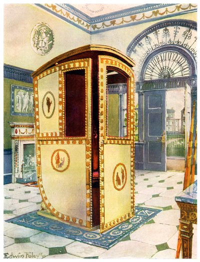 Lackierter Sänftenstuhl mit gewölbtem Dach, 1911-1912 von Edwin Foley
