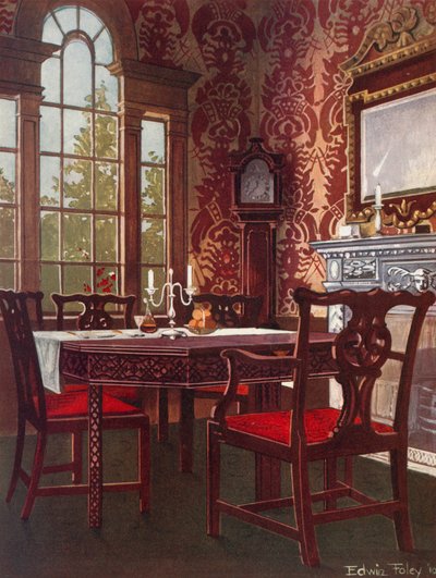 Mahagoni-teilbare Esstische--Esszimmer-Splat-Back-Stühle von Edwin John Foley