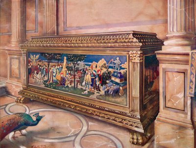 Hochzeitstruhe oder Cassone. Italienisch von Edwin John Foley