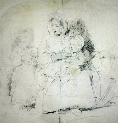 Eine Mutter mit zwei Kindern von Edwin Landseer