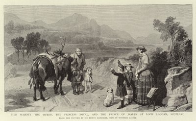 Ihre Majestät die Königin, die Prinzessin Royal und der Prinz von Wales am Loch Laggan, Schottland von Edwin Landseer