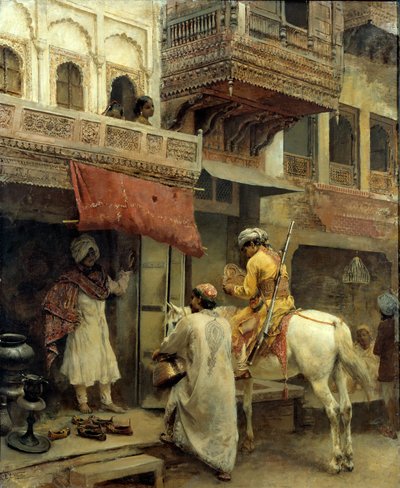 Straßenszene in Indien, ca. 1885 von Edwin Lord Weeks