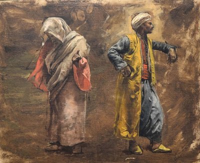 Studie von zwei Figuren, ca. 1878 von Edwin Lord Weeks