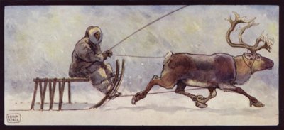 Ein Lappe und Rentierschlitten von Edwin Noble