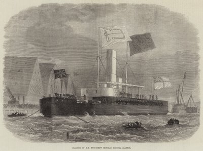 Zu Wasser lassen des HM Twin-Screw Ironclad Monitor, Glatton von Edwin Weedon