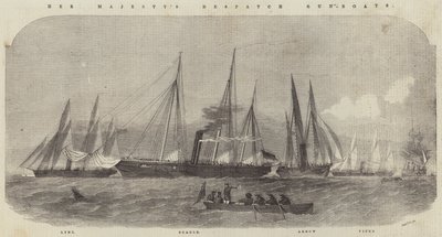 Die Depeschenkanonenboote Ihrer Majestät, Lynx, Beagle, Arrow und Viper von Edwin Weedon