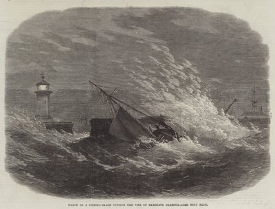 Wrack eines Fischkutters außerhalb des Piers von Ramsgate Harbour von Edwin Weedon