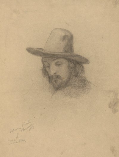 Edward Winslow, Skizze für die Unterzeichnung des Vertrags in der Kabine der Mayflower von Edwin White