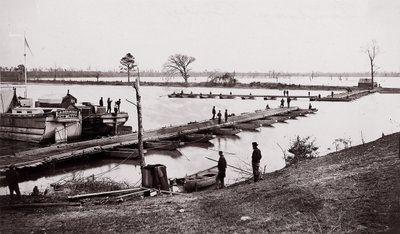 Pontoonbrücke, 1861-65 von Egbert Guy Fowx
