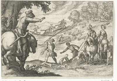 Landschaft mit Hasenjagd von Egbert Jansz.