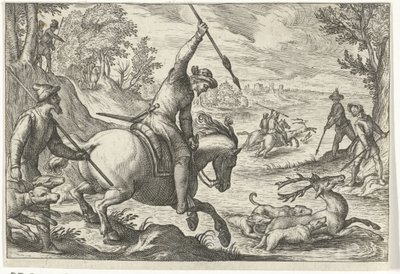Landschaft mit Hirschjagd von Egbert Jansz.