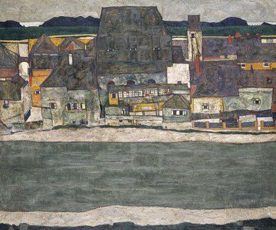 Häuser am Fluss Die Altstadt, 1914 von Egon Schiele