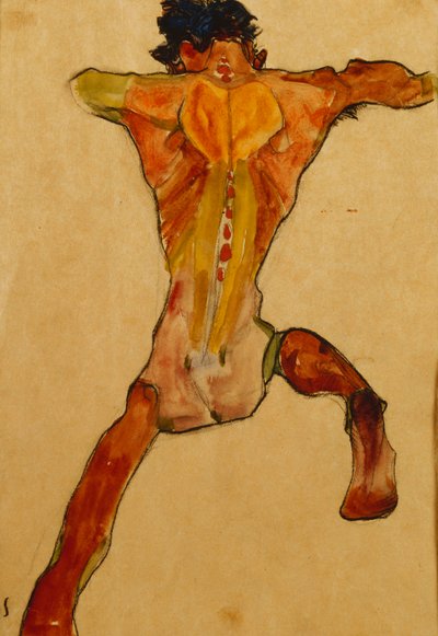 Männlicher Rückenakt, 1910 von Egon Schiele