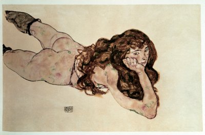 Nackte Frau mit flachem Bauch. Zeichnung von Egon Schiele von Egon Schiele