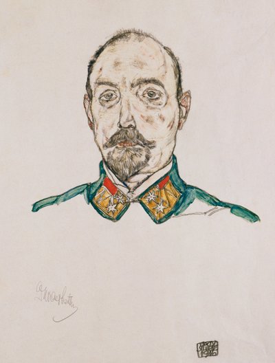 Porträt eines Ersten Offiziers, 1916 von Egon Schiele