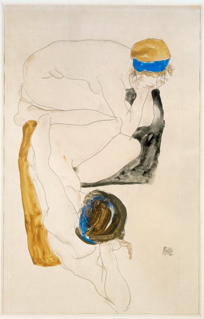 Zwei liegende Figuren von Egon Schiele