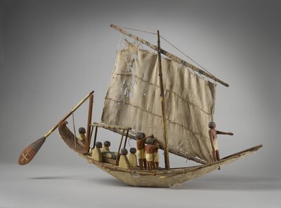 Modell eines Begräbnisbootes, aus Beni Hasan, wahrscheinlich Mittleres Reich, ca. 2060-1786 von Egyptian