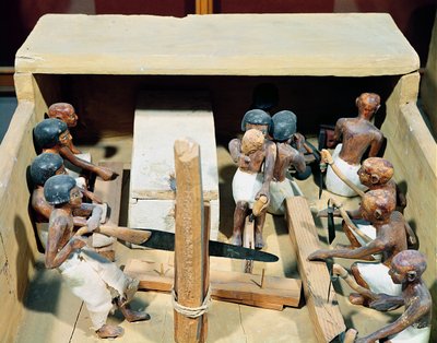 Grabmodell einer Tischlerei, aus dem Grab von Meketre, Tal der Adligen, Mittleres Reich, ca. 2000 v. Chr. von Egyptian 11th Dynasty
