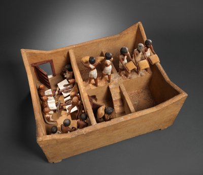 Modell eines Getreidespeichers mit Schreibern aus dem Grab von Meketre, ca. 1981–1975 v. Chr. von Egyptian 12th Dynasty