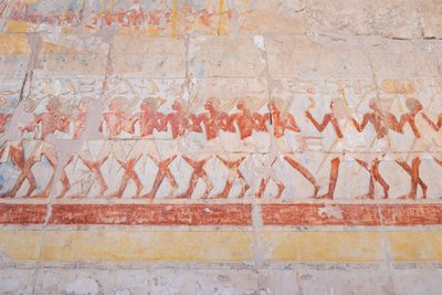Basrelief von Hatschepsuts Reise ins Land Punt (Somalia), Tempel der Hatschepsut von Deir Al Bahari, Luxor, Ägypten von Egyptian 18th Dynasty