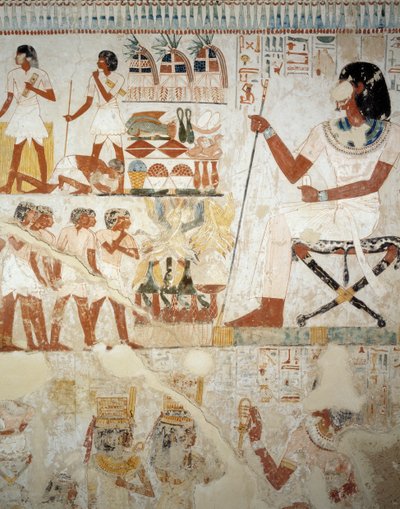 Menna überwacht seine Arbeiter auf den Feldern (Detail) von Egyptian 18th Dynasty