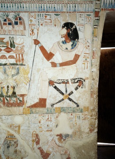 Menna überwacht seine Arbeiter auf den Feldern (Detail) von Egyptian 18th Dynasty