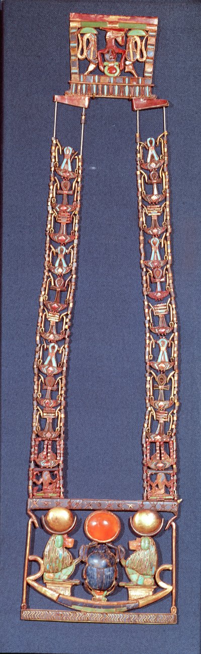 Halskette der aufgehenden Sonne, aus dem Grab von Tutanchamun (ca. 1370-52 v. Chr.) Neues Reich von Egyptian 18th Dynasty
