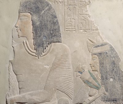 Relief, das Imenmes und Dejat, die Eltern des Generals Imeneminet, darstellt, aus einem Grab in Memphis, Neues Reich, ca. 1336-1295 v. Chr. von Egyptian 18th Dynasty