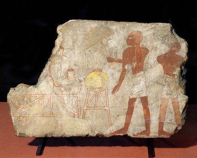 Diener mit Amphoren in ihren Ständern von Egyptian 18th Dynasty