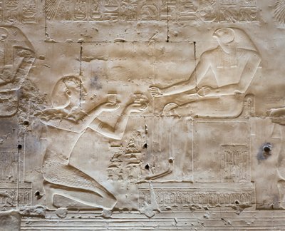 Basrelief, Tempel von Seti I, Abydos, Ägypten von Egyptian 19th Dynasty
