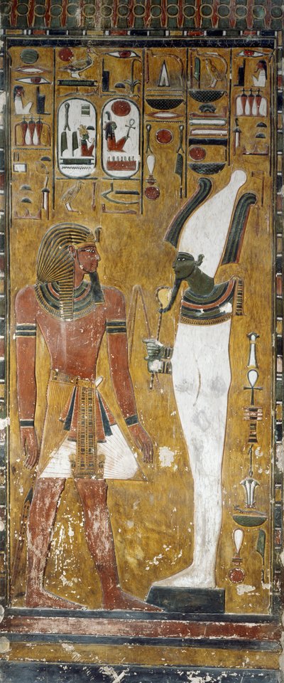 Osiris und Sethos I. (Detail) von Egyptian 19th Dynasty