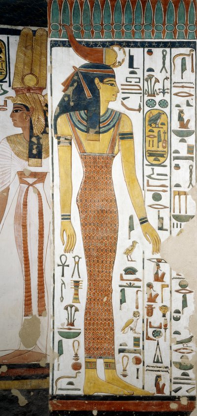 Selqet, Detail der Fresken in der Grabkammer von Nefertari, Tal der Königinnen, Luxor, Theben (Unesco-Welterbeliste) von Egyptian 19th Dynasty