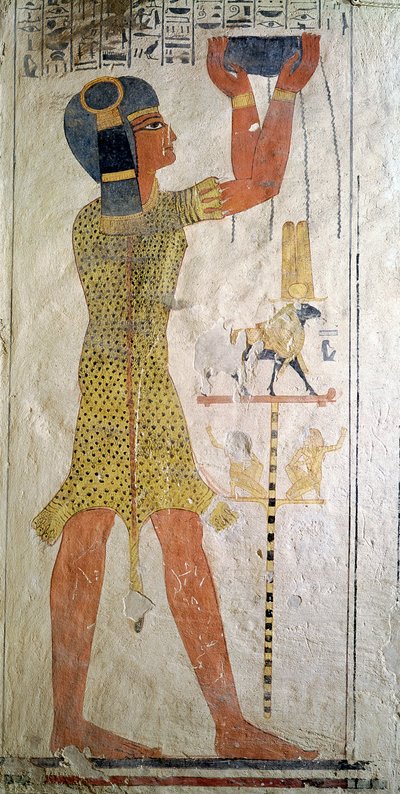 Ein Inmutef-Priester bringt ein Opfer dar, aus dem Grab von Ramses IX (r.1126-1108 v. Chr.) Neues Reich von Egyptian 20th Dynasty