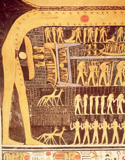 Detail aus dem Buch des Tages von der Decke der Grabkammer des Grabes von Ramses VI. (r.1143-1136 v. Chr.) Neues Reich von Egyptian 20th Dynasty