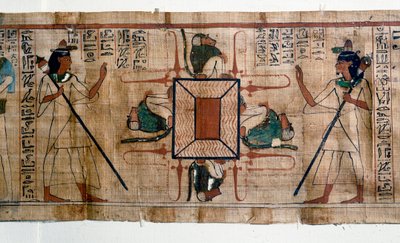 Ägyptische Antiquität: See des Feuers zur Hölle. Papyrus aus einem Totenbuch. 21. Dynastie von Egyptian 21st Dynasty