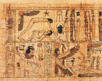 Totenpapyrus von Serimen, Priester von Amon, Detail der Schöpfung der Welt, Trennung von Geb und Nut von Egyptian 21st Dynasty