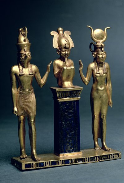 Triade von Osorkon II.: Osiris flankiert von Isis und Horus, Dritte Zwischenzeit, ca. 874-850 v. Chr. von Egyptian 22nd Dynasty