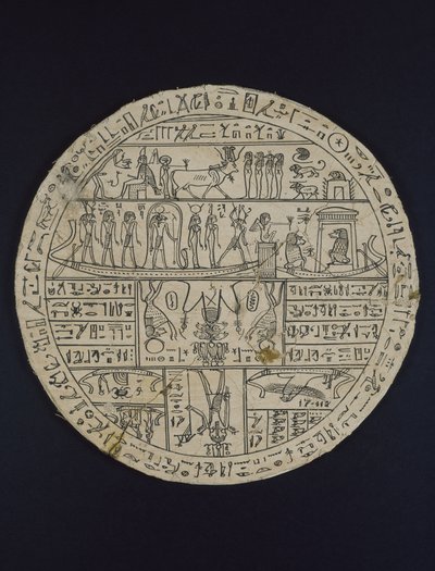 Amulettscheibe (Hypocephalus) für Tasheritenkhonsu, ca. 664-525 v. Chr. (Leinen und Gips) von Egyptian 26th Dynasty