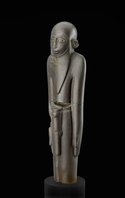 Statue eines bärtigen Mannes mit Kappe und Gürtel mit Penisscheide, zugeschrieben der protodynastischen Periode (ca. 2900-2650 v. Chr.) von Egyptian 2nd Dynasty