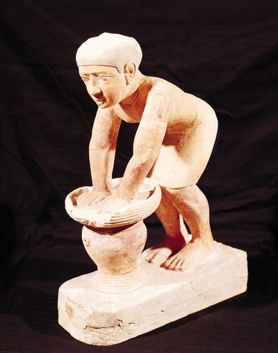 Modell eines Mannes, der Bier macht, aus Saqqara, Altes Reich von Egyptian 5th Dynasty