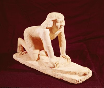 Modell eines Dieners, der Getreide mahlt, Altes Reich, aus Saqqara von Egyptian 5th Dynasty